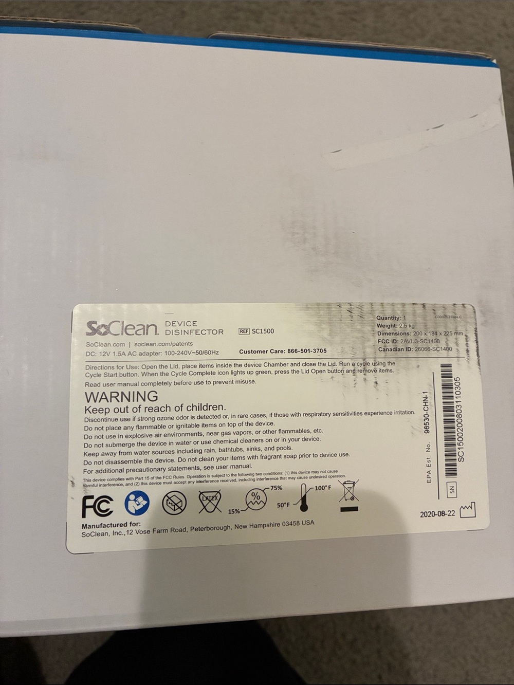 NEW SoClean Device Disinfector Grey - Picture 2 of 2